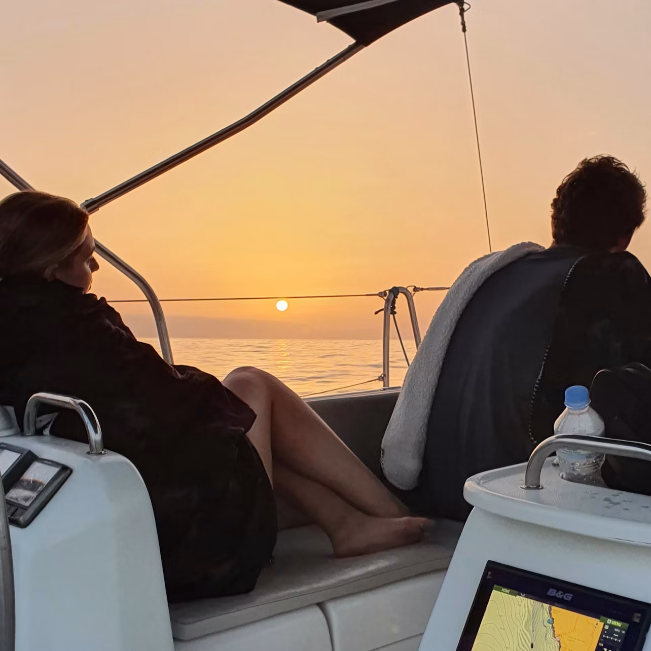 Puesta de sol en el barco