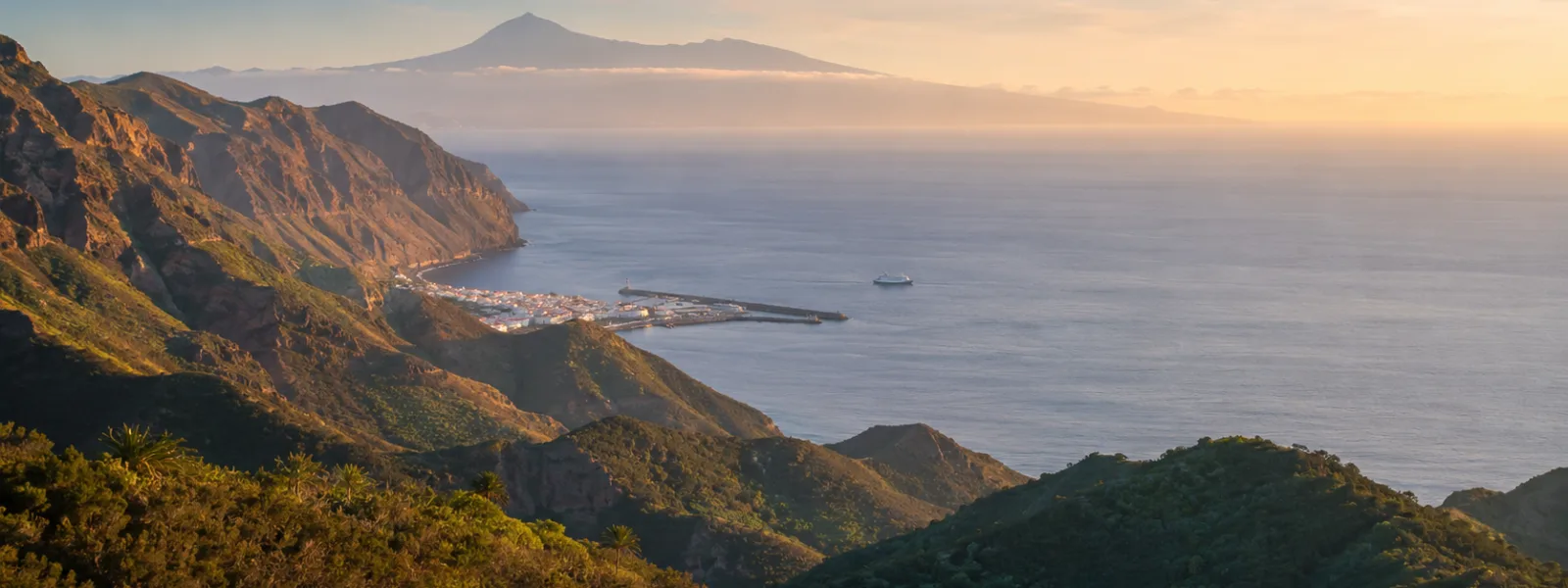 Ravins verts de La Gomera et port de ferry pour un séjour d'une nuit depuis Tenerife