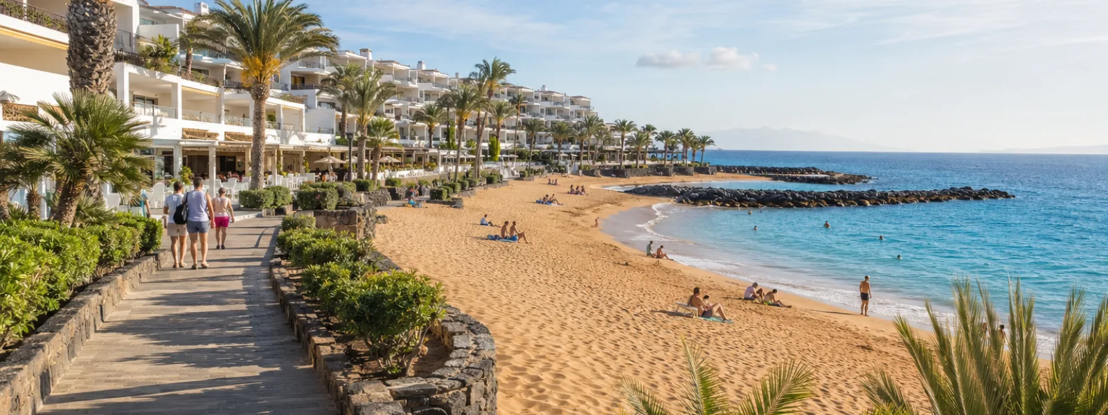 Quiet hotel area near Playa del Camison in Playa de las Americas Tenerife