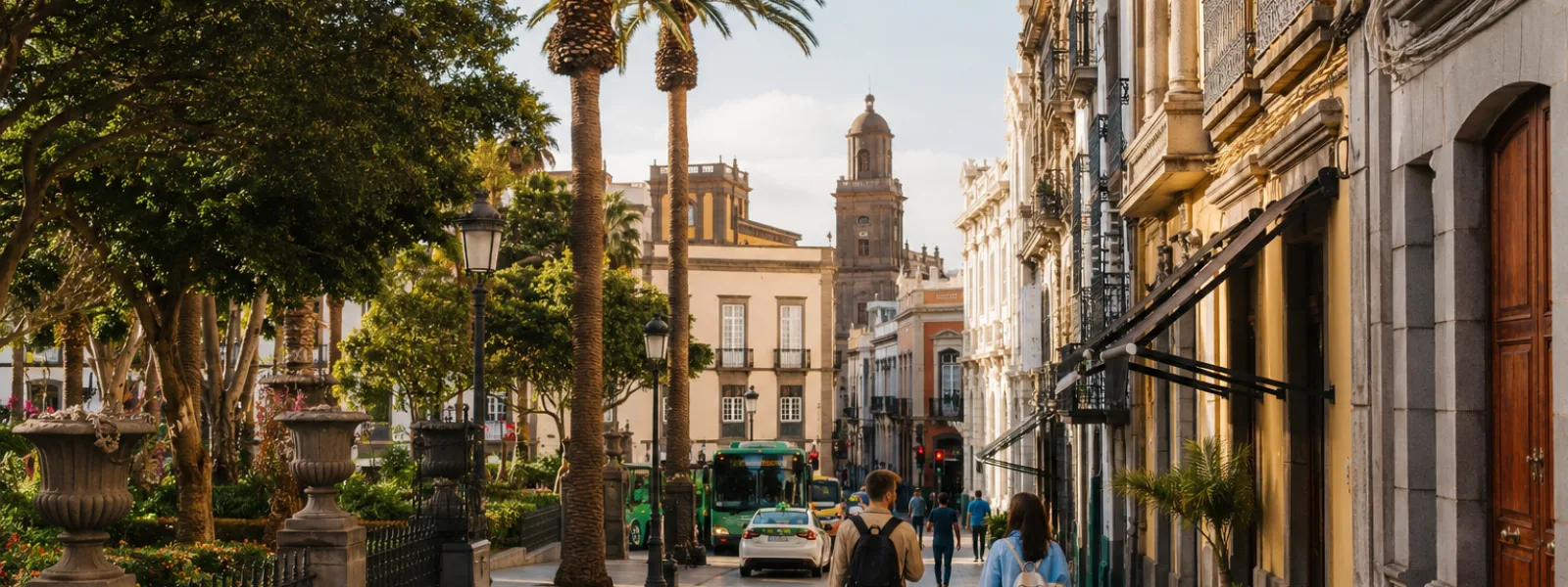 Voyageurs près de San Telmo et Triana à Las Palmas de Gran Canaria avec transport aéroport à proximité