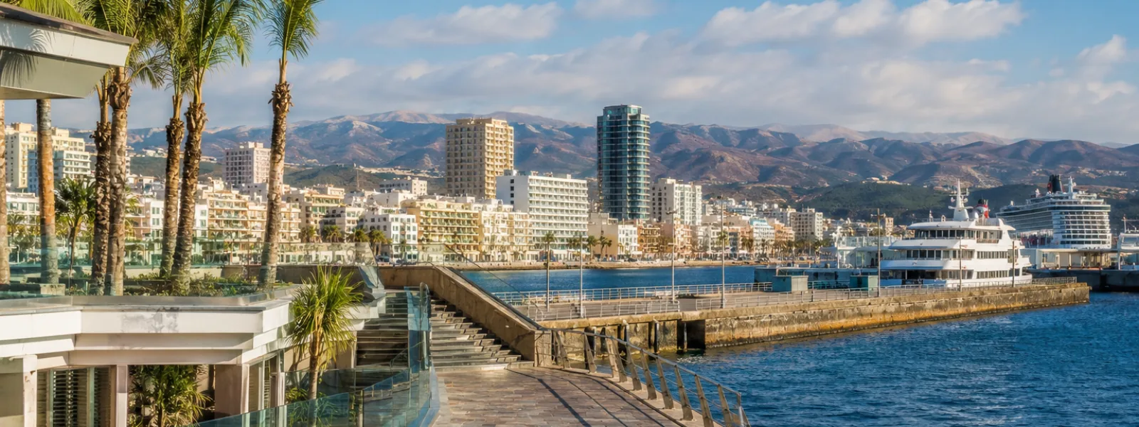 Santa Catalina harbour and Las Canteras beach area in Las Palmas de Gran Canaria