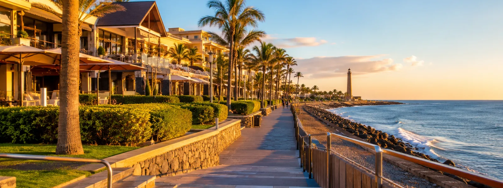 Promenade de Meloneras et zone de villégiature haut de gamme près de Maspalomas à Gran Canaria