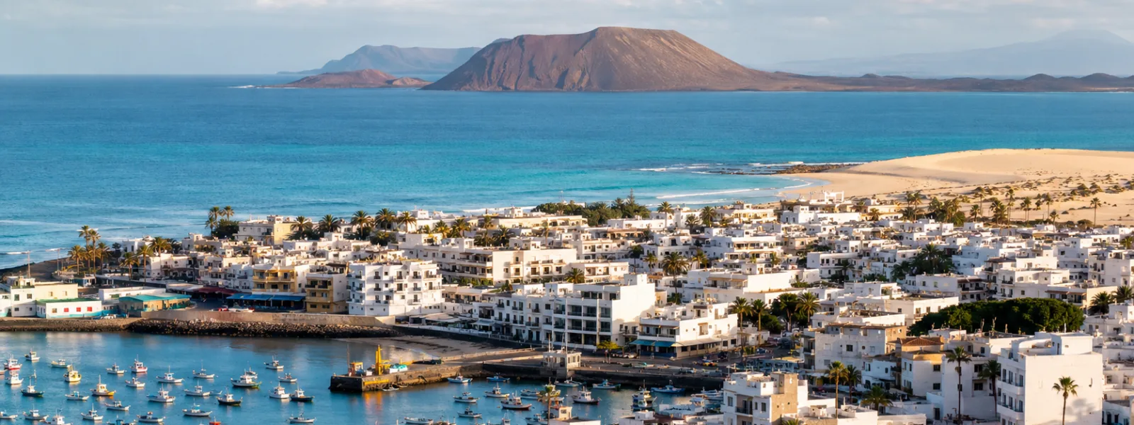 Porto di Corralejo, spiagge cittadine e Isla de Lobos a Fuerteventura