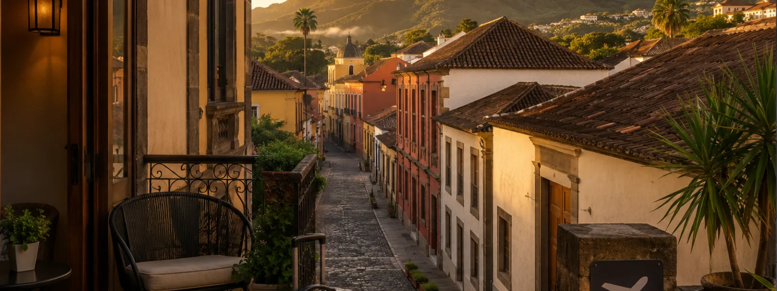La Laguna historic street and boutique hotel setting for a Tenerife North Airport stopover