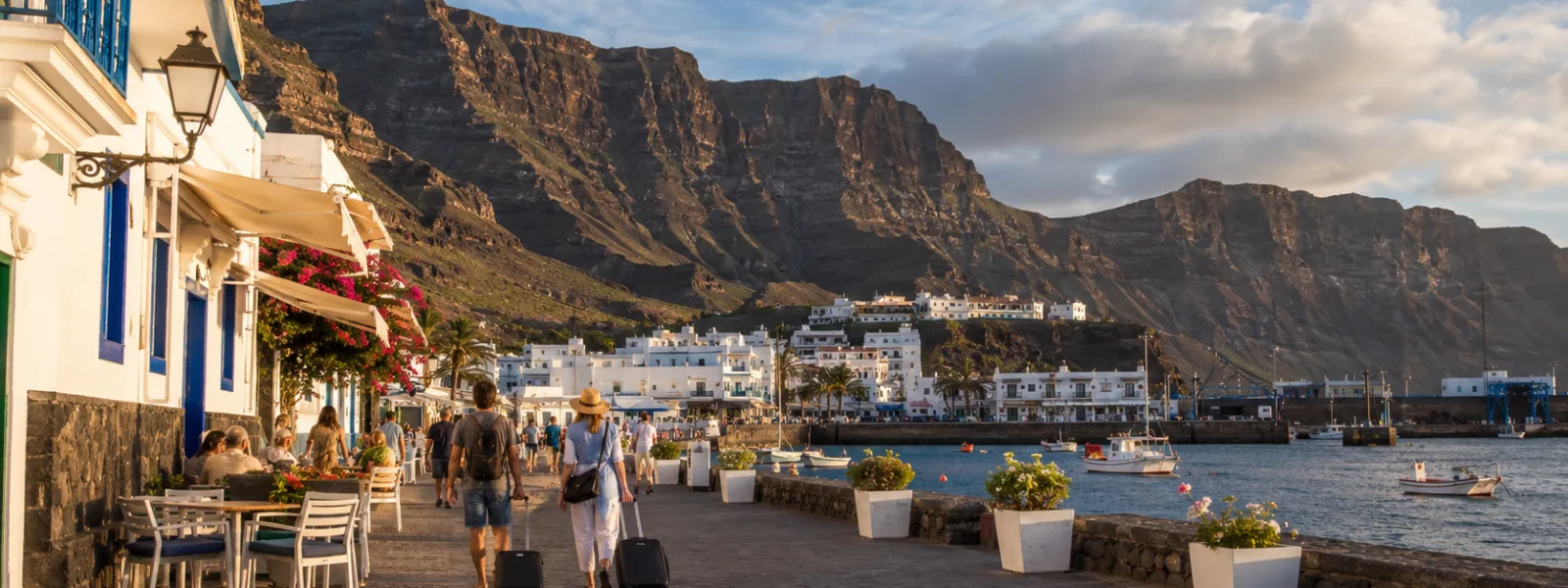 Puerto de las Nieves harbour and cliffs in Agaete, Gran Canaria