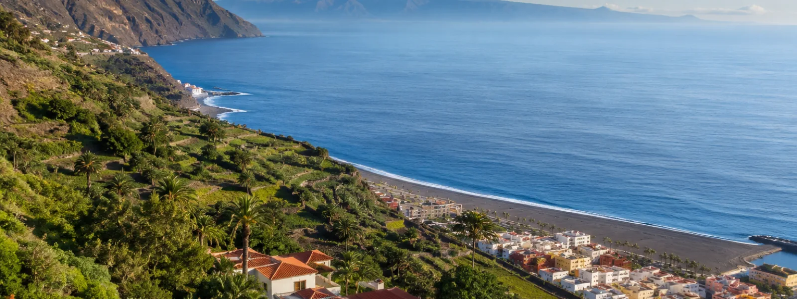 View over La Gomera's green ravines and Atlantic coast for a first-time where-to-stay guide
