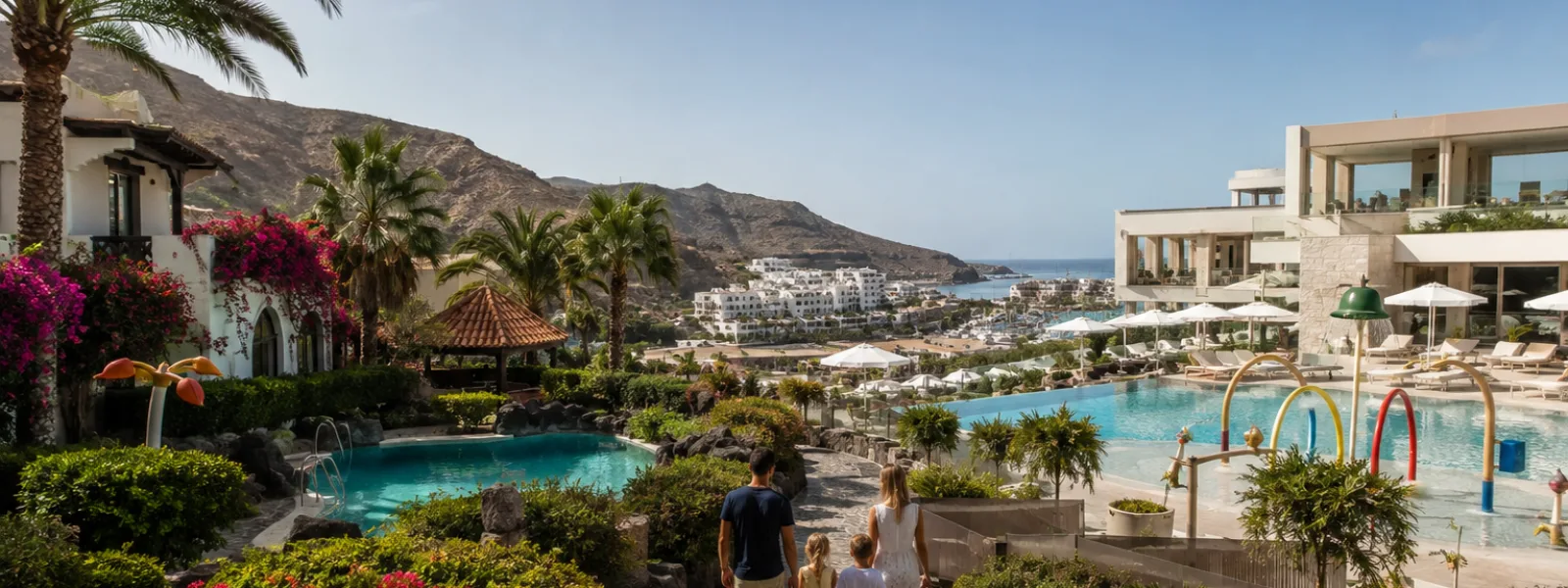 Familieresort zwembaden en tropische tuinen in Puerto de Mogan, Gran Canaria