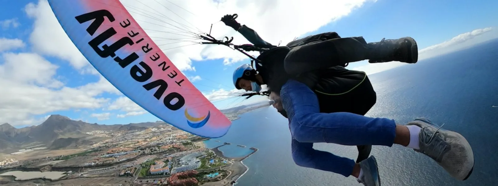 Tandem paragliden boven Costa Adeje op Tenerife