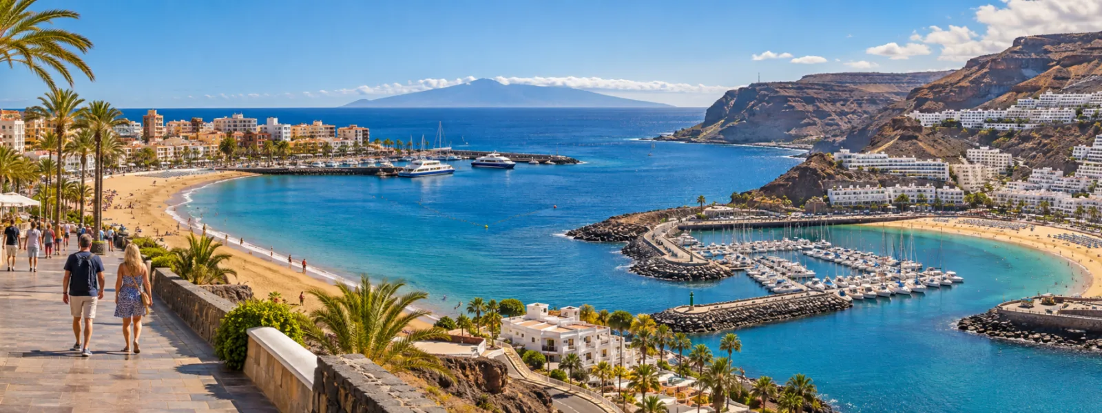 Los Cristianos in Tenerife and Puerto Rico in Gran Canaria compared for a car-free winter sun holiday
