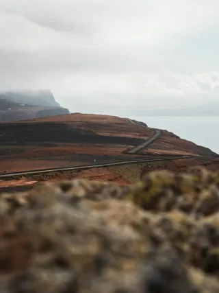 Volcanic landscape road in Lanzarote