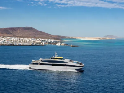 Ferry crossing from Playa Blanca in Lanzarote to Corralejo in Fuerteventura