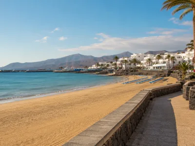 Puerto del Carmen beach and promenade in Lanzarote for a hotel area guide