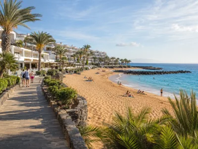 Quiet hotel area near Playa del Camison in Playa de las Americas Tenerife