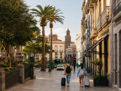 Travellers near San Telmo and Triana in Las Palmas de Gran Canaria with airport transport nearby