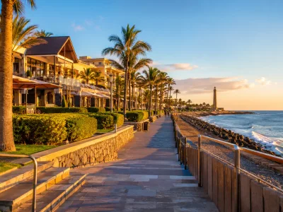 Meloneras promenade and upscale resort area near Maspalomas in Gran Canaria