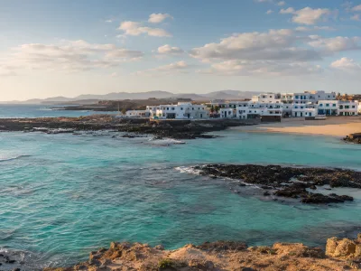 El Cotillo lagoon beaches and whitewashed coastal village in Fuerteventura