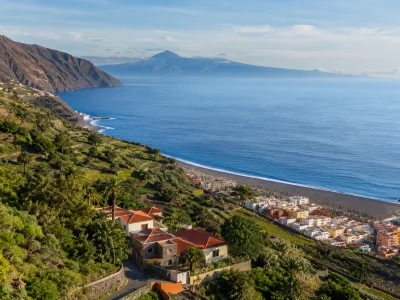 View over La Gomera's green ravines and Atlantic coast for a first-time where-to-stay guide