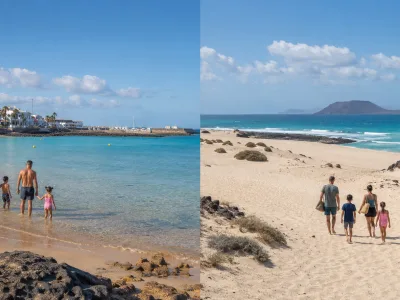 Family beaches in Caleta de Fuste and Corralejo, Fuerteventura