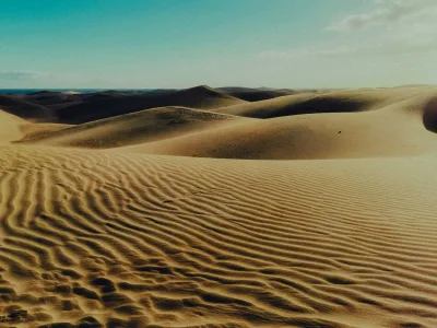 Dunas doradas en la reserva de Maspalomas, en el sur de Gran Canaria