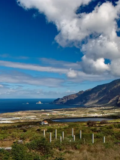 Mountain and coastal landscape in El Hierro