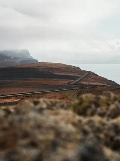 Volcanic landscape road in Lanzarote