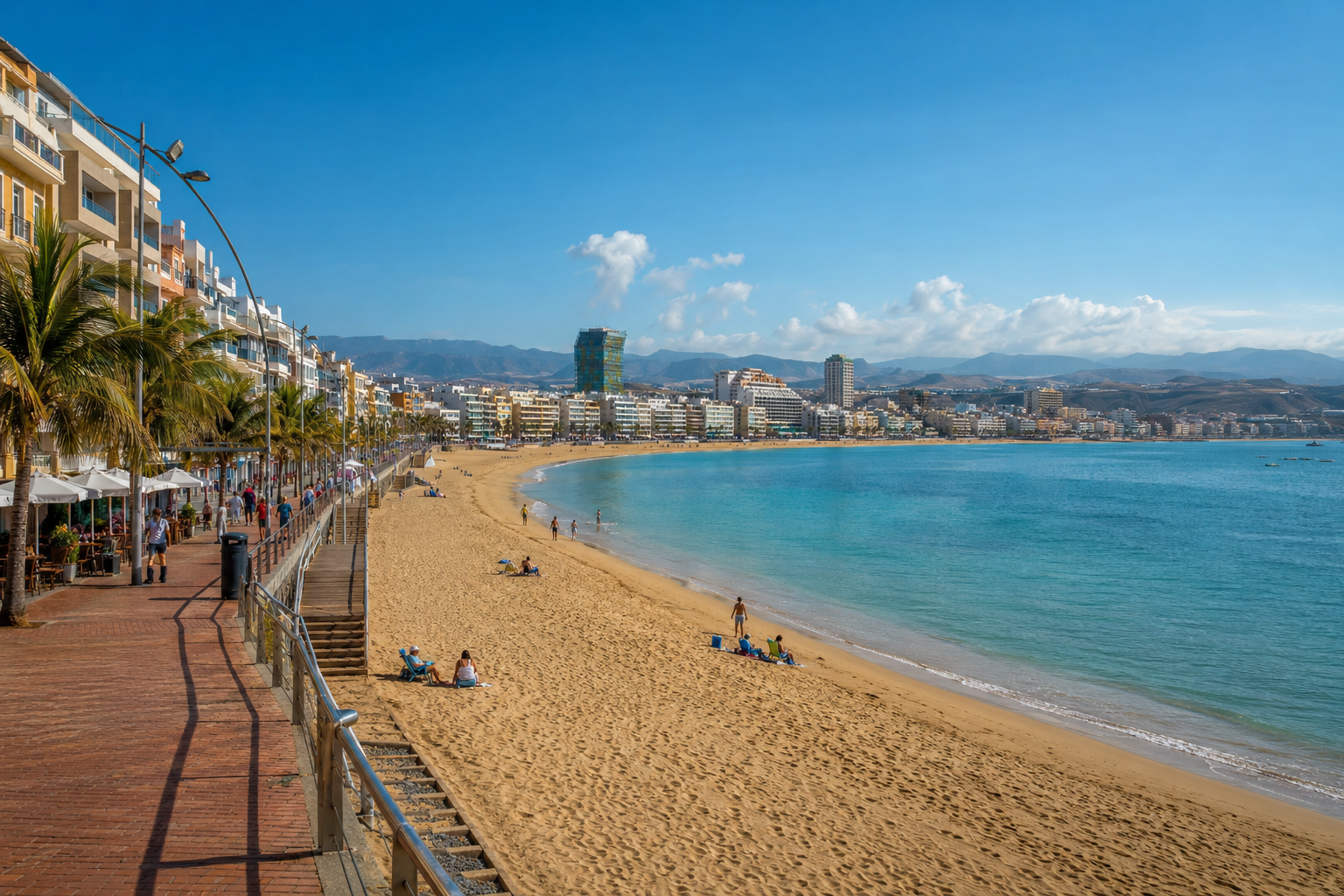 Las Canteras beach and promenade in Las Palmas de Gran Canaria