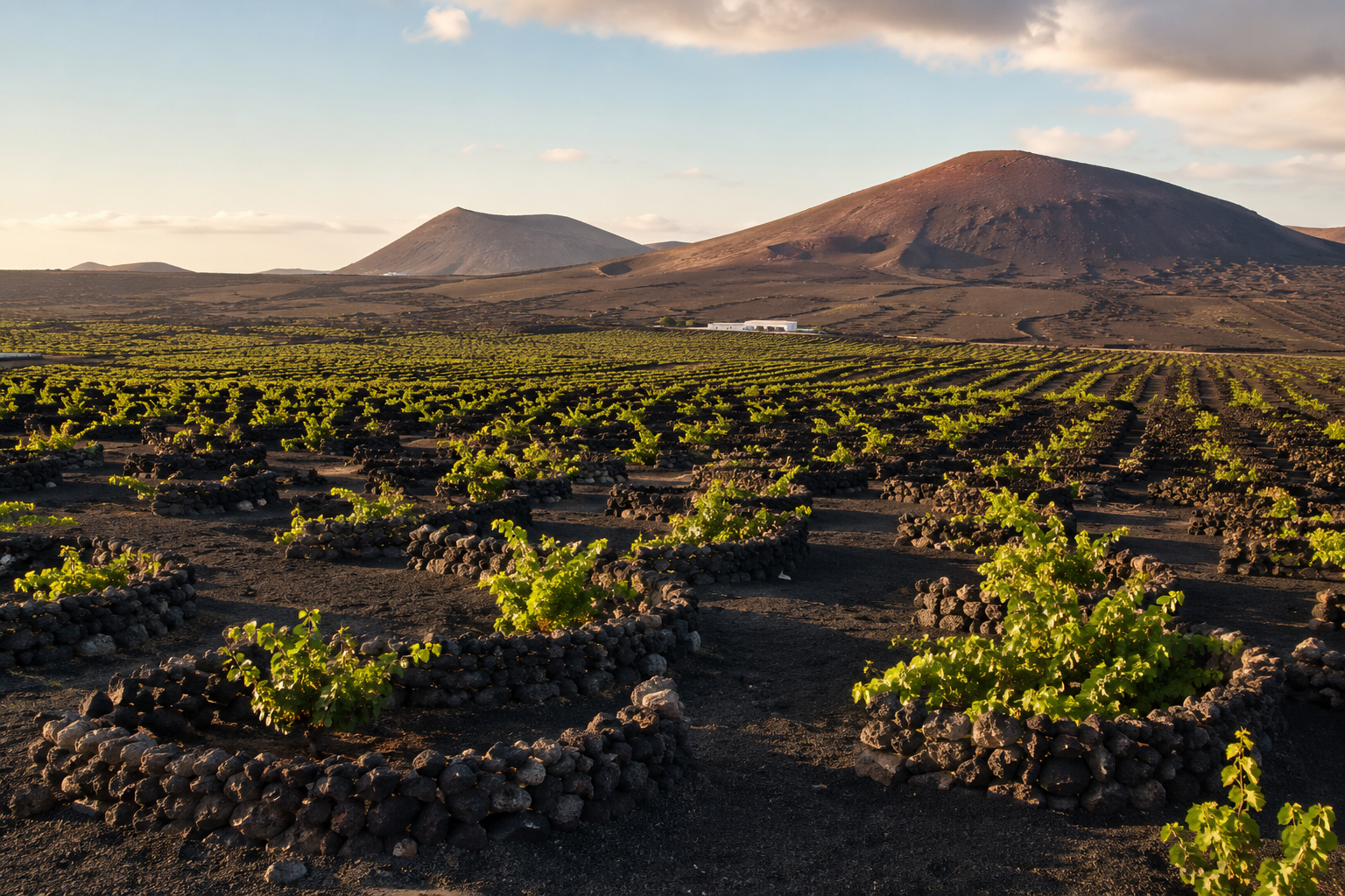 Volcanic vineyards in La Geria wine region in Lanzarote