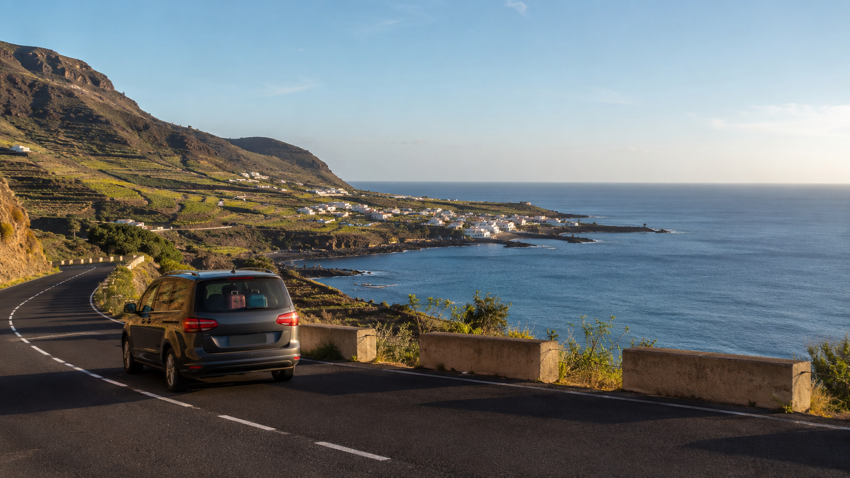 Taxi transfer on the coast near Playa de Santiago, La Gomera