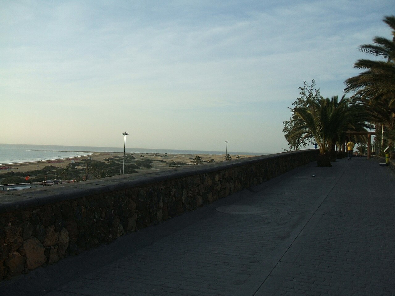 Atlantic beach and sandy waterfront at Playa del Ingles, Gran Canaria