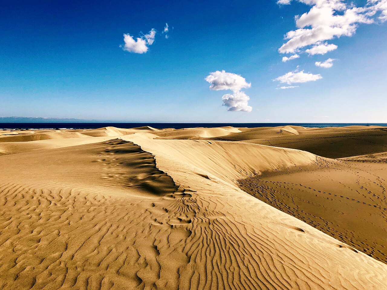 Sand dunes of the Maspalomas nature reserve near Playa del Ingles