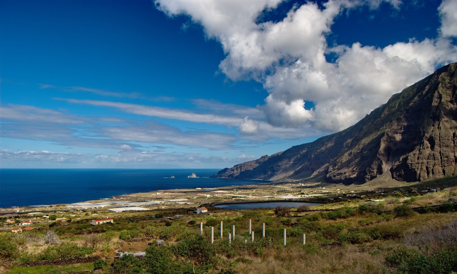 Mountain and coastal landscape in El Hierro