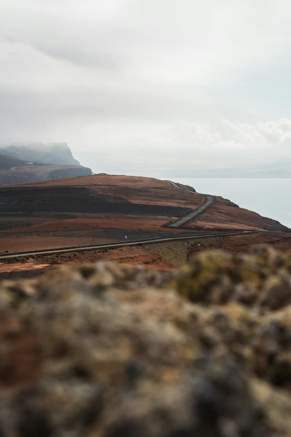 Volcanic landscape road in Lanzarote